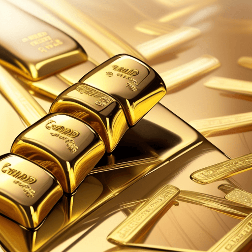 AI generated: trading, gold, with candllesticks white and gold, with phrase "Trade your way to freedom"
