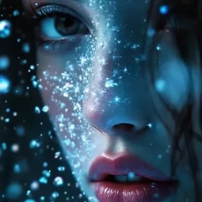 AI generated video: es schneid, die frau schaut in die kamera und zwingert wie jeder mensch.