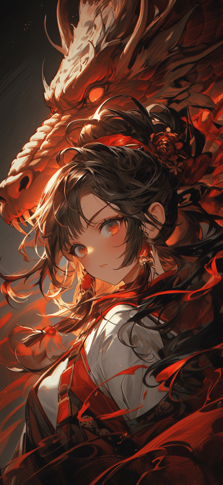 AI generated: an image with a character on an island, in the style of kawacy, dark bronze and red, luminous brushw...