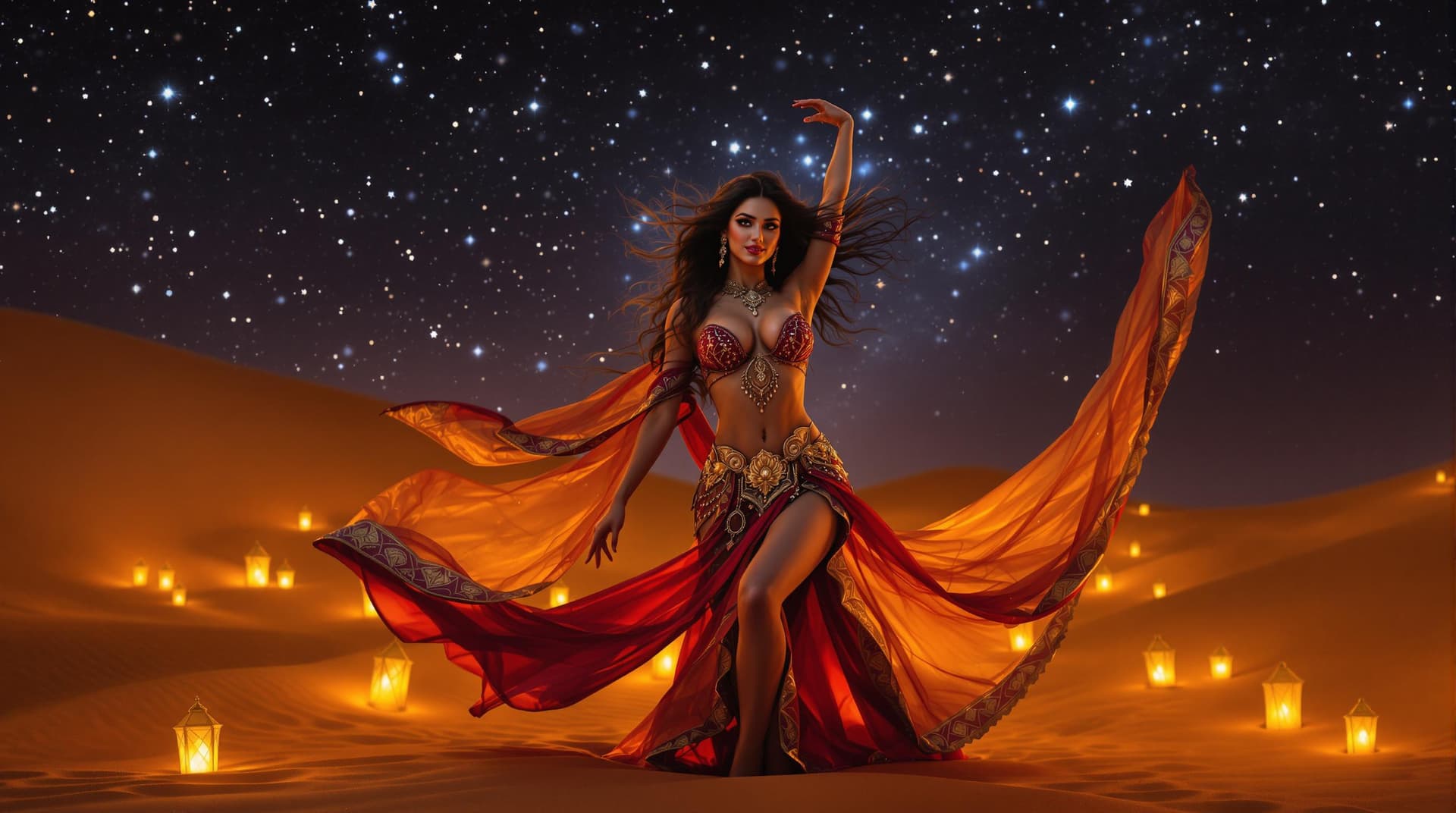 AI generated: **"Ultra HD 4K HDR 60fps, a stunningly beautiful Arabic belly dancer, full-body view, dancing gracef...