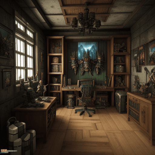AI generated: High resolution photography interior design, warhammer 40k inspired, warhammer 40k landscape, master...