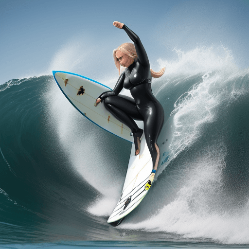 AI generated: High resolution photography hasselblatstyle of female surfing forbiddnporn
