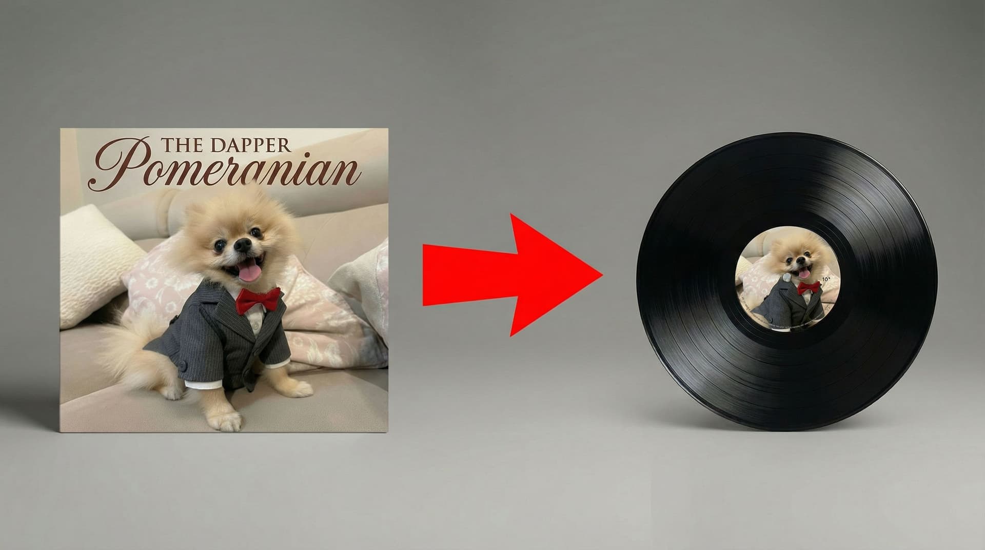 AI generated: Mix the images, in the middle an red arrow on right direction
