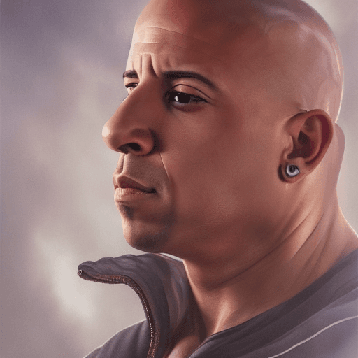 AI generated: canon shot 8k portrait photograph of Vin Diesel with Silky hairs, in the style of stefan kostic, rea...