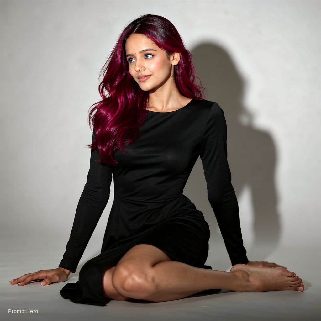 AI generated: The image features a person in a body of . They are wearing wearing a black bodycon dress. The dress...