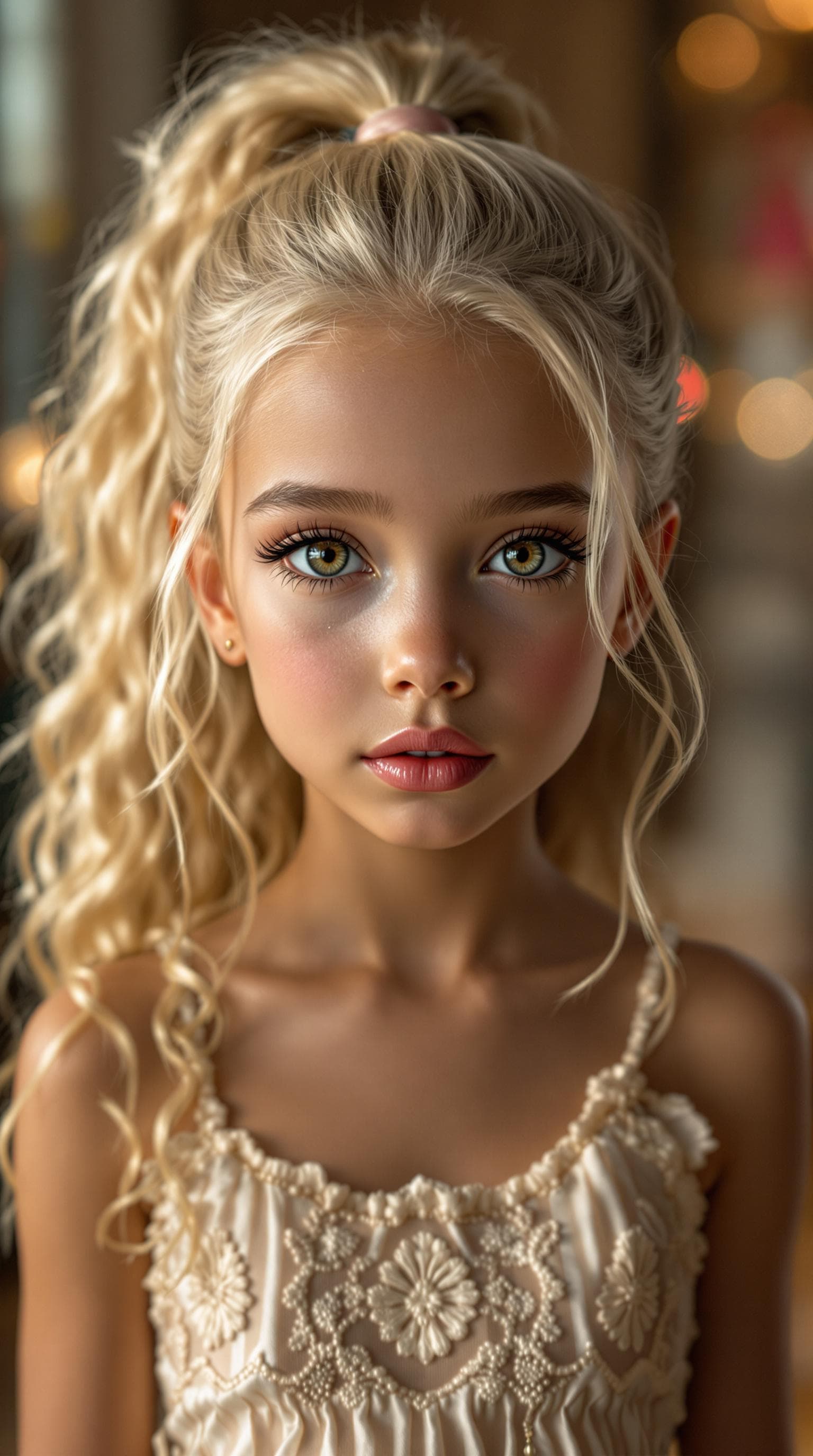 AI generated: a professional photo of a exceptionally beautiful girl in the world (age 7), (seven year old) highly...