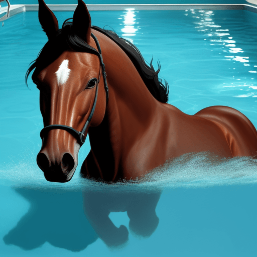 AI generated: horse in a pool