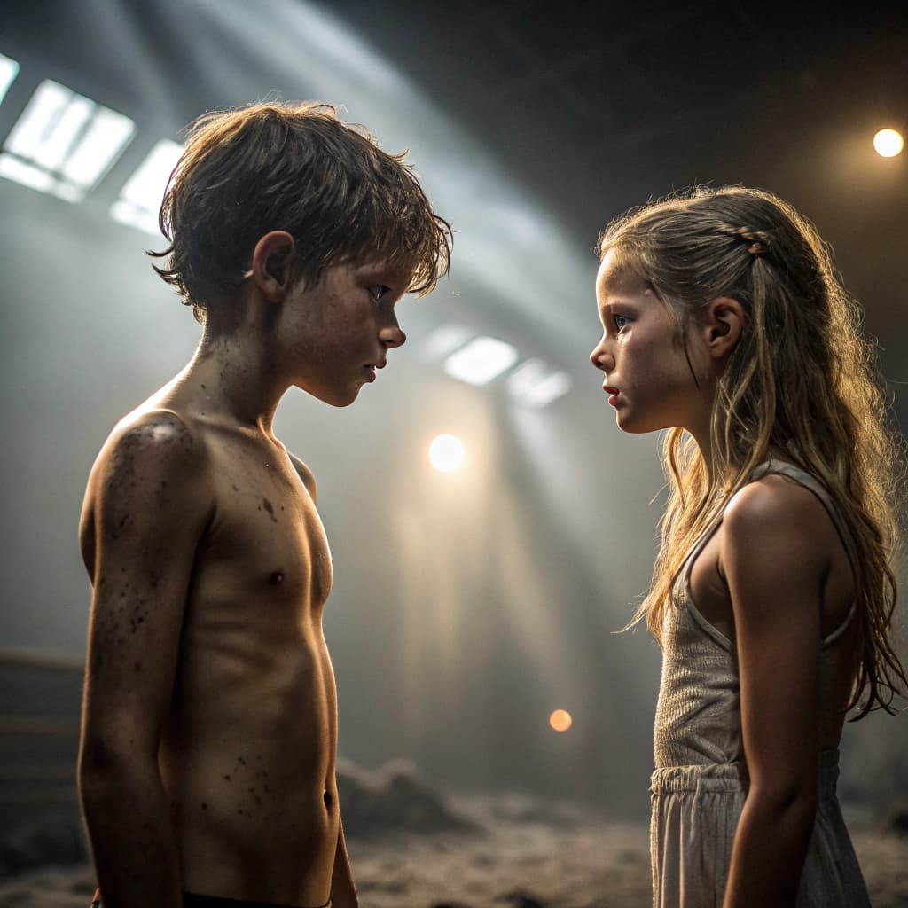 AI generated: Photo of a ultra realistic naked boy fucking naked girl, dramatic light, cinematic lighting, battere...
