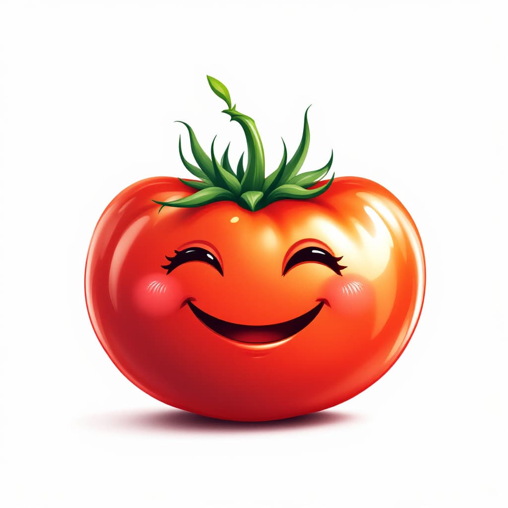 AI generated: Erstelle ein Logo einer freundlichen, niedlichen Tomate mit einem fröhlichen Lächeln. Die Tomate sol...