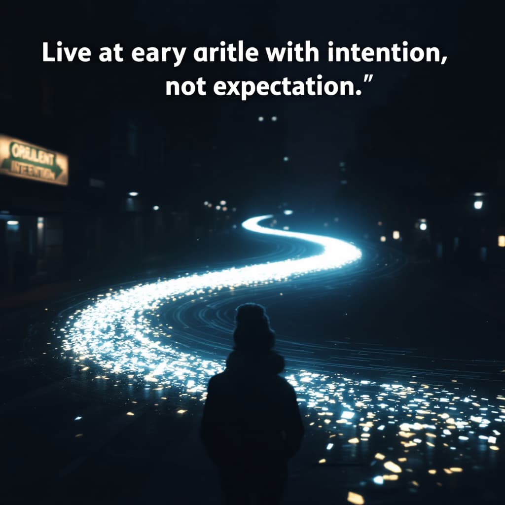 AI generated: One act of kindness triggers a wave of light spreading through a dark city street, each passerby beg...