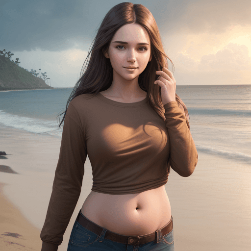 AI generated: real life photo of a hot beautiful girl, full body photoshoot, long brown hair, brown eyes, full rou...