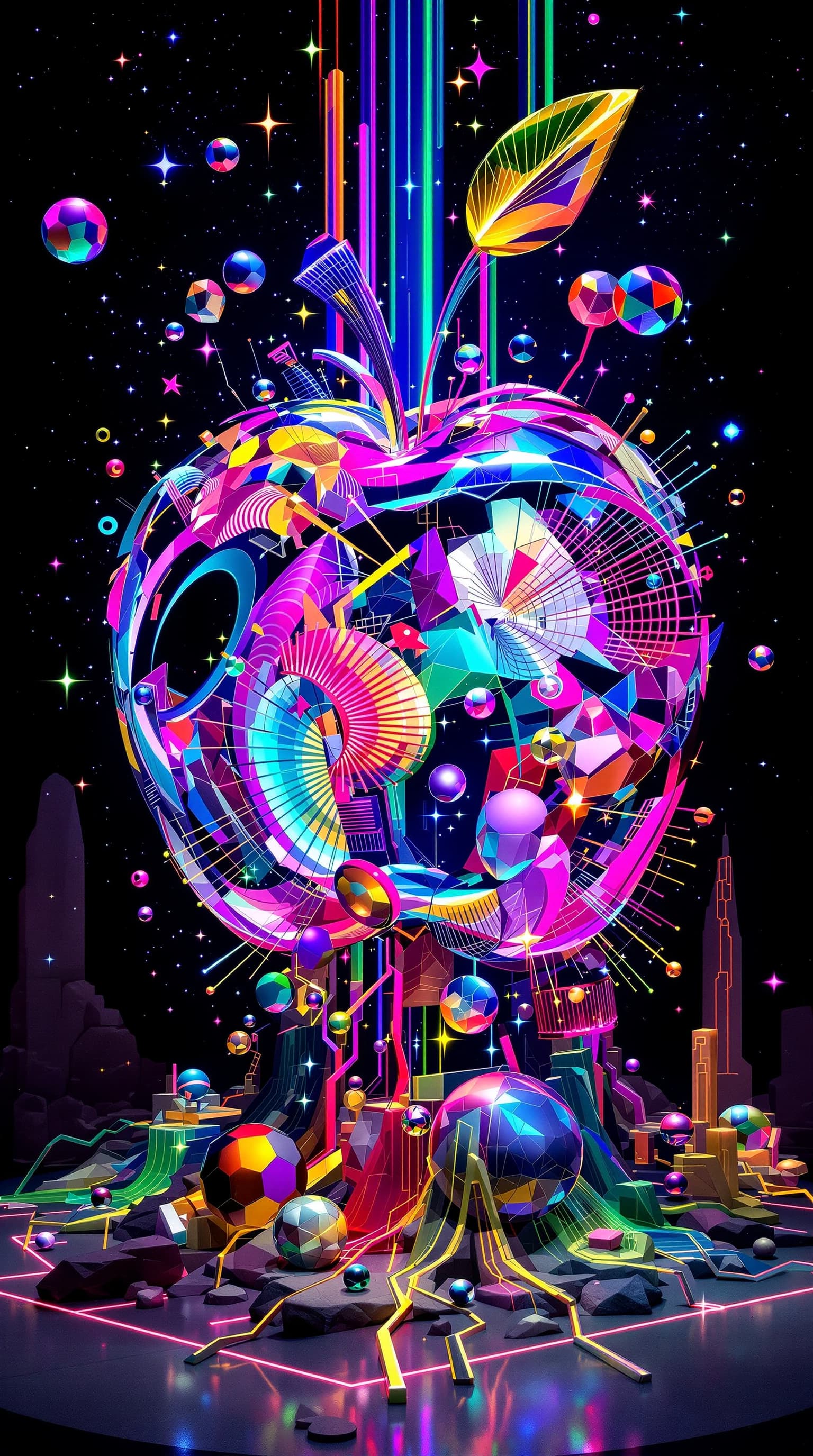 AI generated: Image is a full-length surreal abstract concept art sculpture, crazy zany, highly polished glowing a...