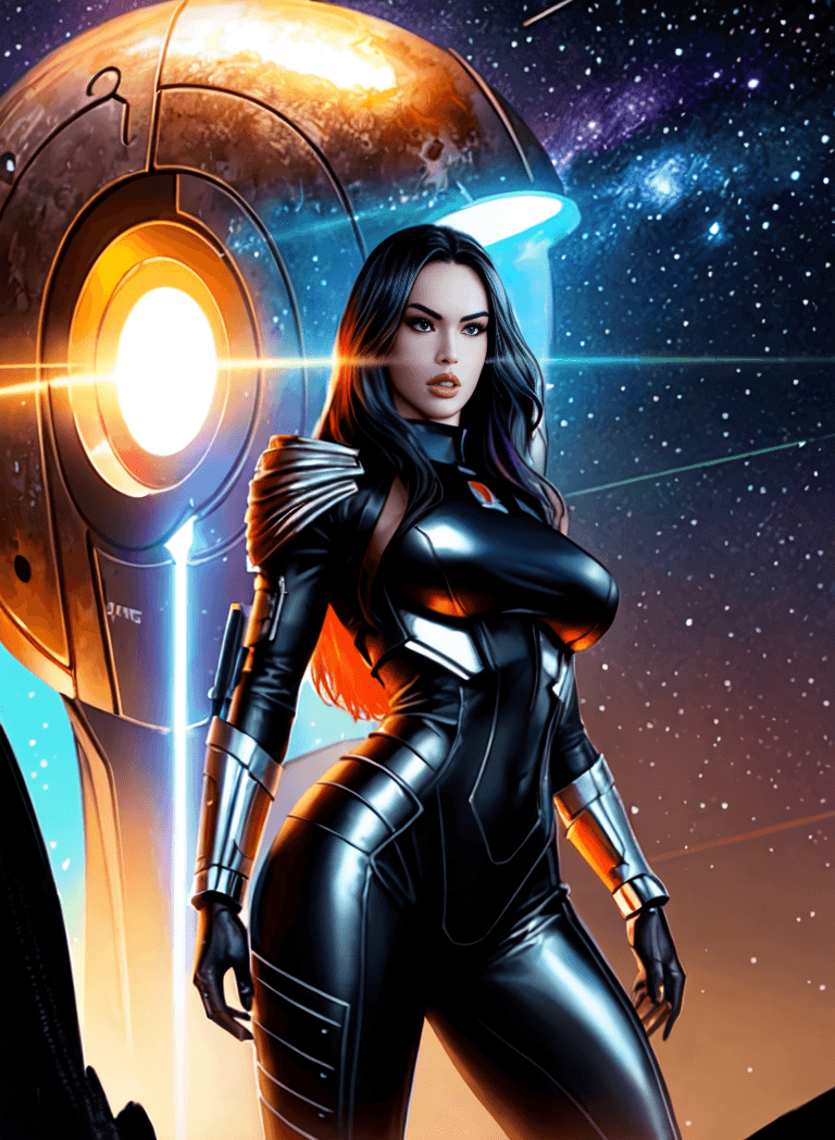 AI generated: Megan Fox female sexy Terminator, pretty face, stunning image, absurd ditailed,digital painting - Di...