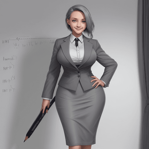 AI generated: 1girl, skirt suit, pencil skirt, formal sheet, jacket, collared sheet,  gigantic  breasts, hyper bre...