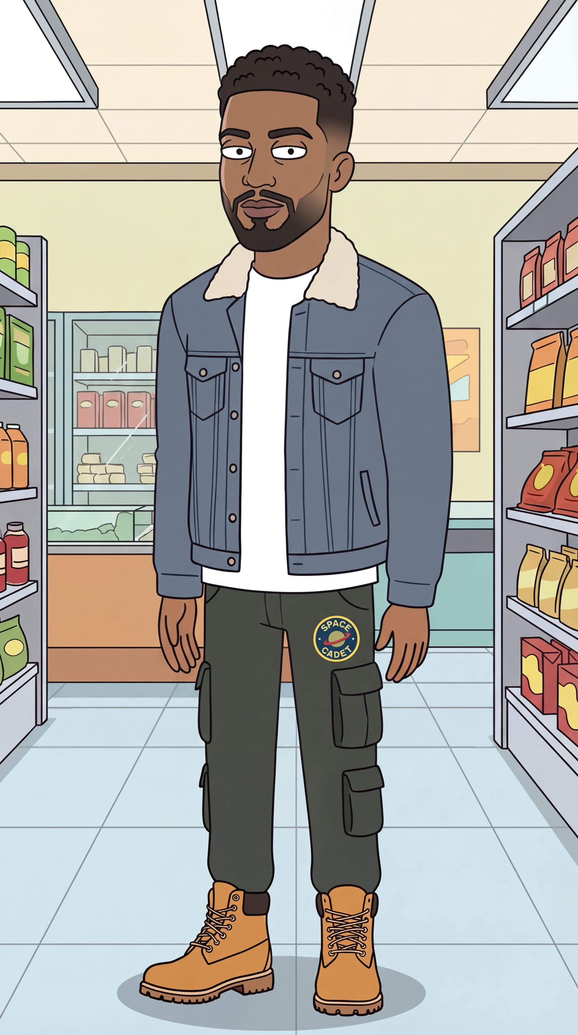 AI generated: make more broader shoulder lower waist and beard more faded. Can you make me a little more handsome ...