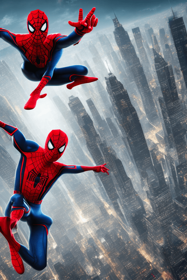 AI generated: Hyper realistic exterior photo of spider-man wearing ninja robes, spiderman and ninja mash up, ninja...