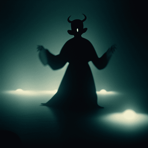 AI generated: (Analog photo),   demonic ghost floating, (cinematic  lighting, high quality, film grain)