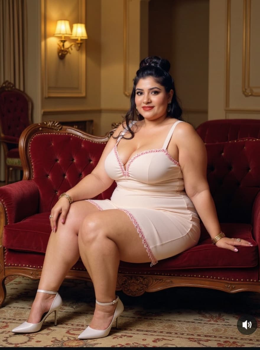 AI generated: a full  front view body realistic sexy face picture a slightly plus size Indian hot and sexy woman s...