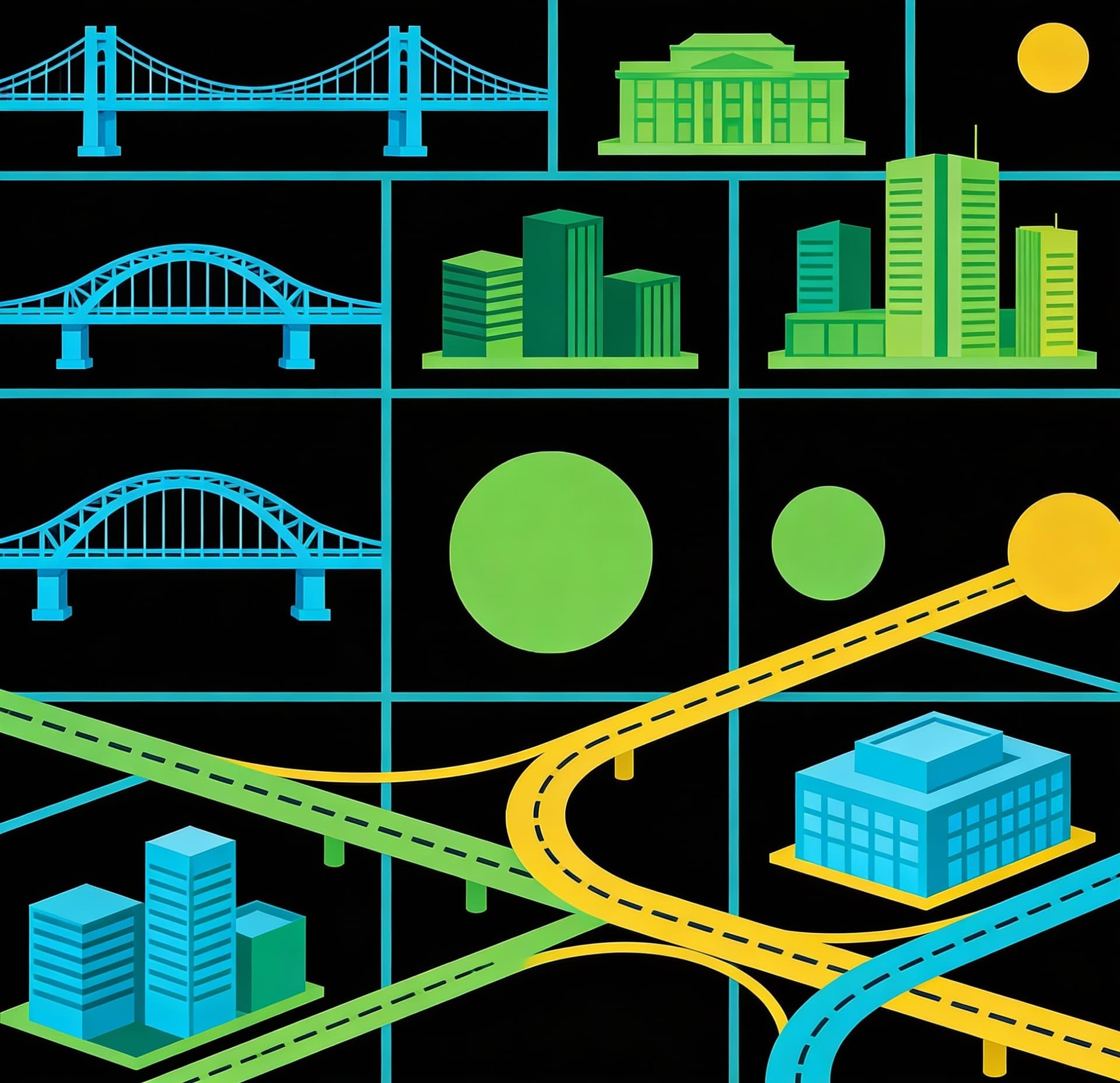 AI generated: Using the input image, generate an output image that combines concepts like infrastructure and azure...