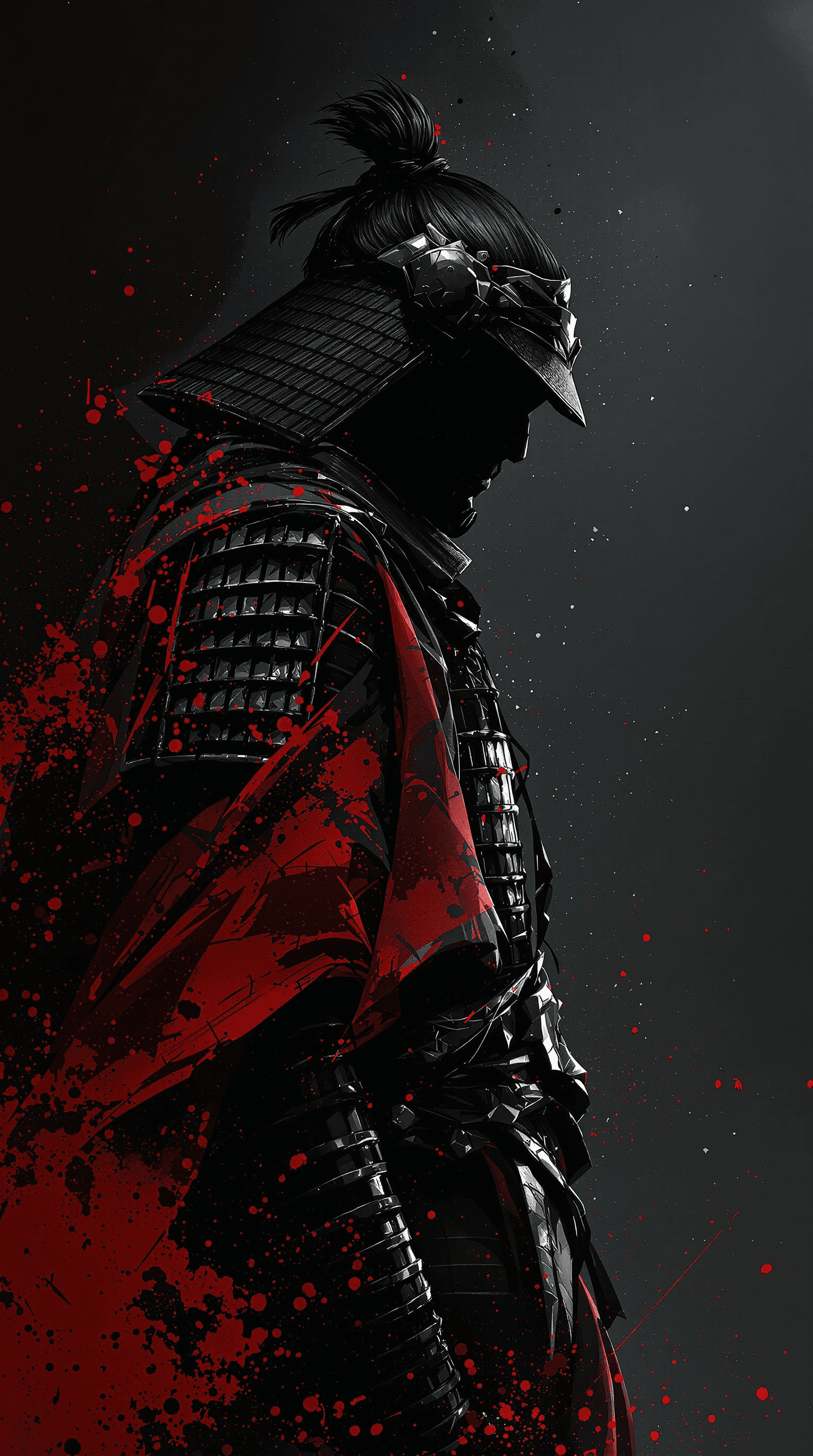 AI generated: A **close-up digital portrait** of the legendary **Samurai Miyamoto Musashi**, standing in a **majes...