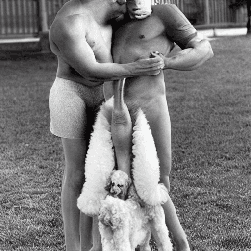 AI generated: Gay sex with a Standard poodle. 