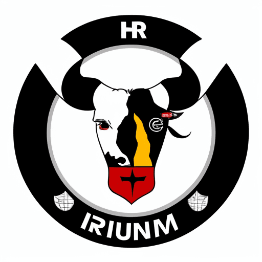 AI generated: Logo of an f1 team based on a Spanish team whose symbol is a bull and uses the initials HRE, minimal...
