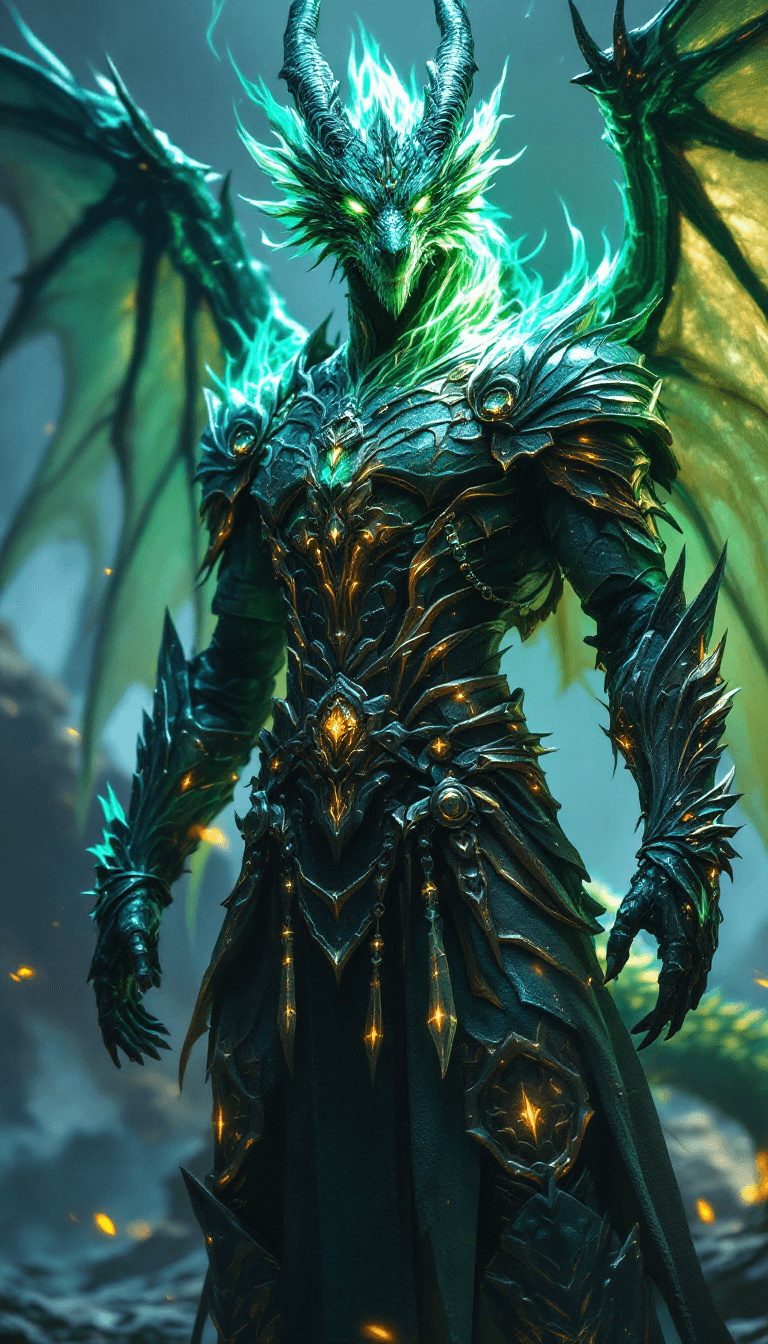 AI generated: final fantasy, male, fantasy big beautifull dragon wing armor with extrem many dettails and accesori...