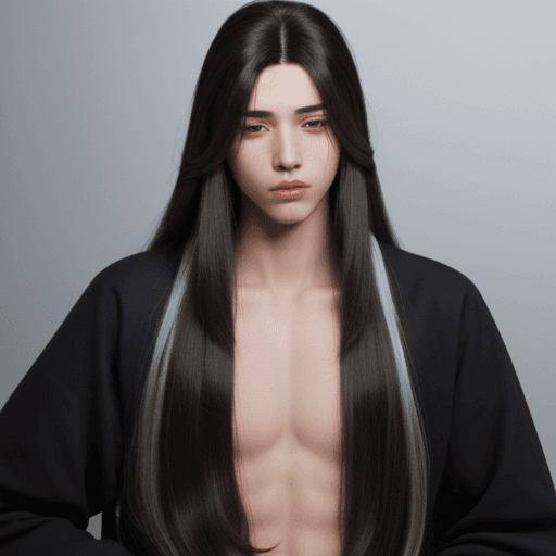 AI generated: An androgynous boy with long hair