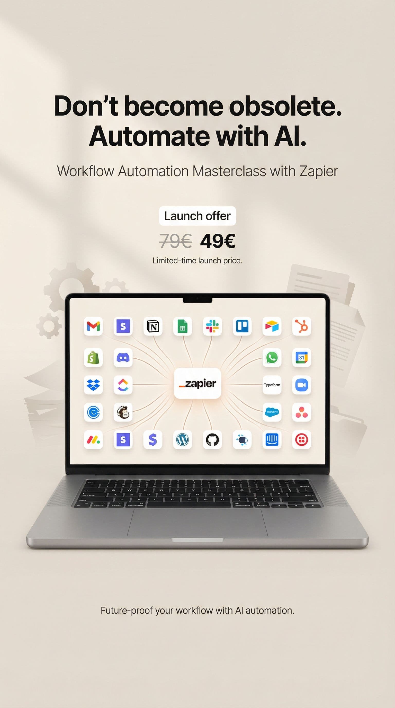 AI generated: Minimalist high-end advertising poster with a clean, premium lifestyle-tech aesthetic.
Soft warm bei...
