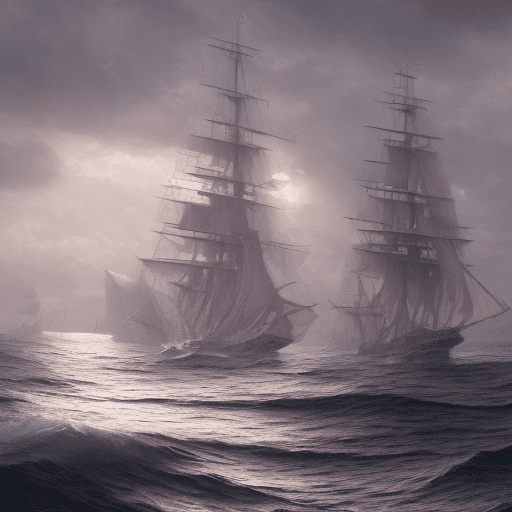 AI generated: Photo of a ultra realistic sailing ship, dramatic light, pale sunrise, cinematic lighting, battered,...