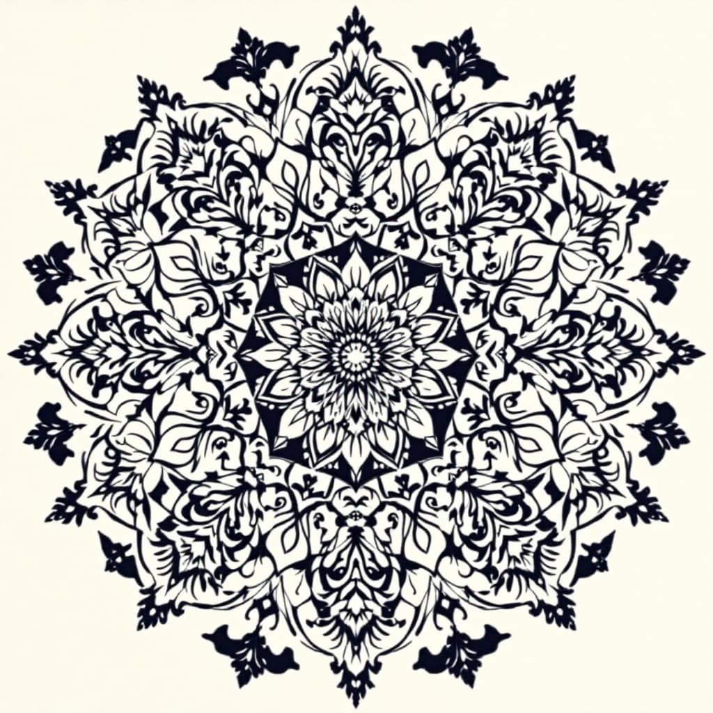 AI generated: Un mandala armónico y sobrio.