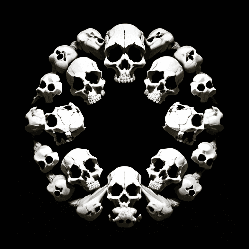 AI generated: five skulls