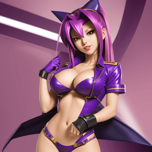 AI generated: Mai Valentine from Yugioh dressed up as a sexy cop
