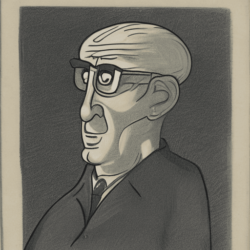AI generated: Cartoon drawing of a man with glasses for the sun and a cap in blue