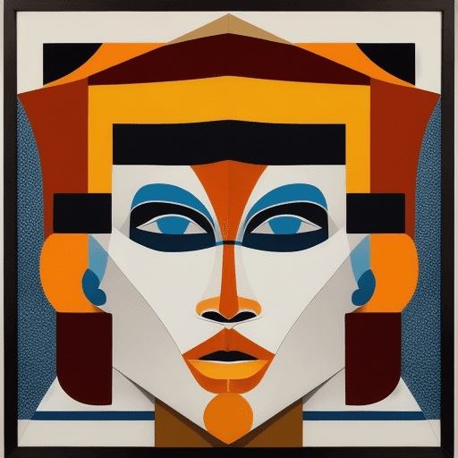 AI generated: *"A modernist abstract male face composition inspired by the cubist style, with geometric shapes in ...