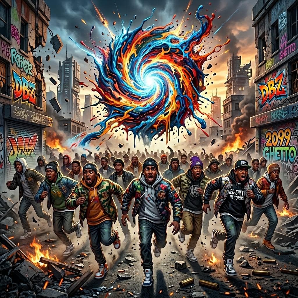 AI generated: A gritty,3d styled illustration of a time portal with a lot of energy erupting around it ripping ope...