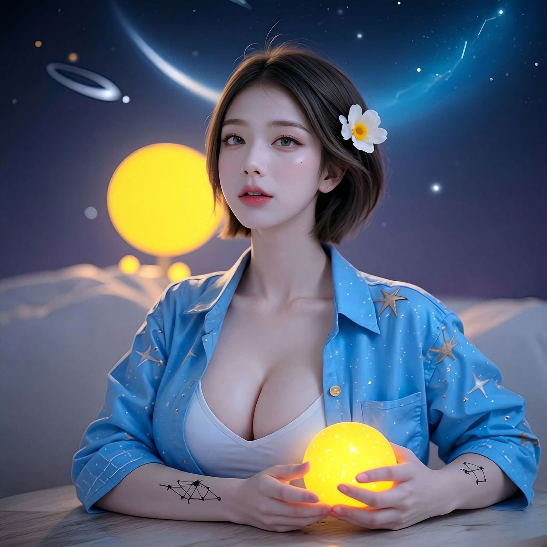 AI generated: girl with massive breast
