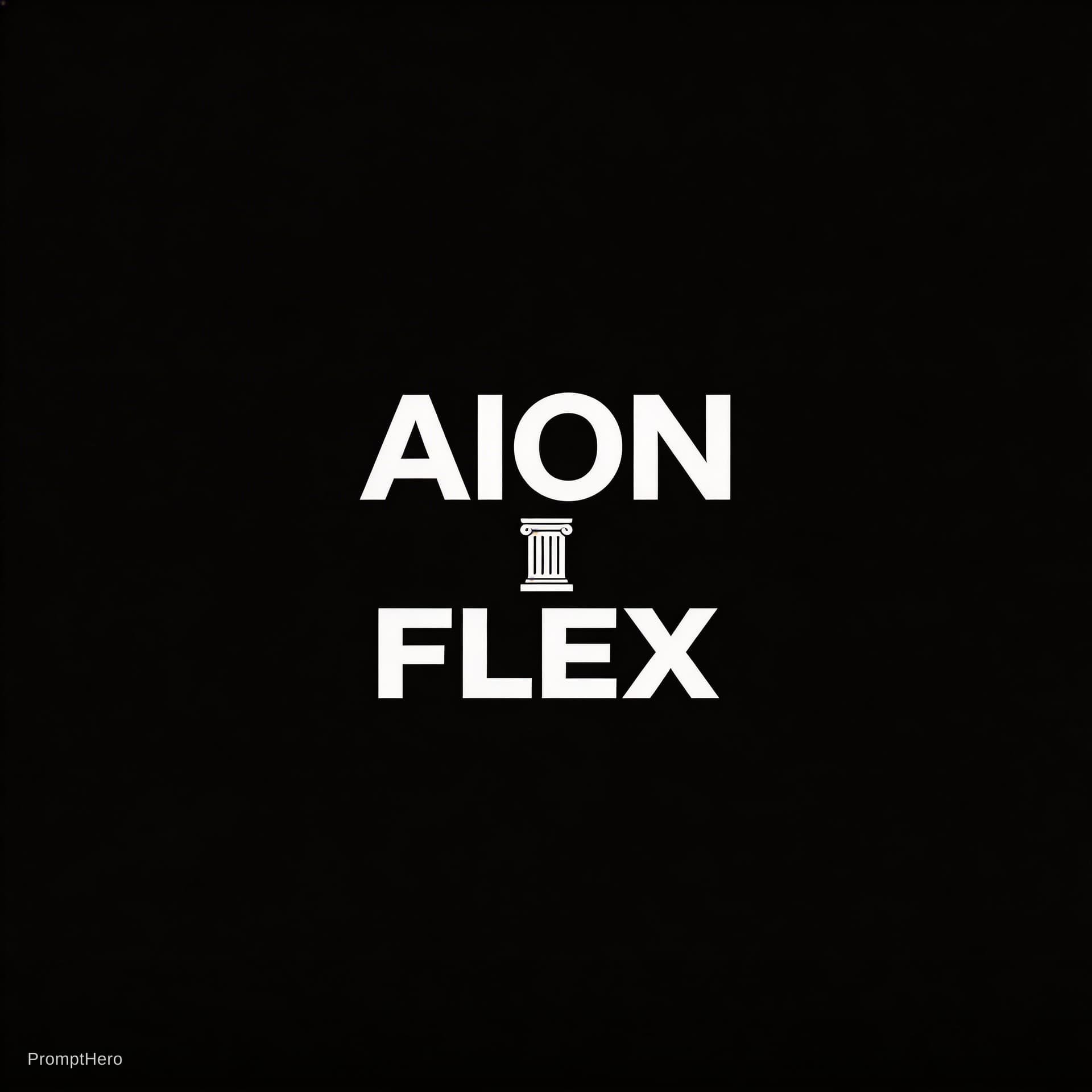 AI generated: Aion Flex logo need a minimalistic sleek logo for you tube channel history channel. White logo on bl...