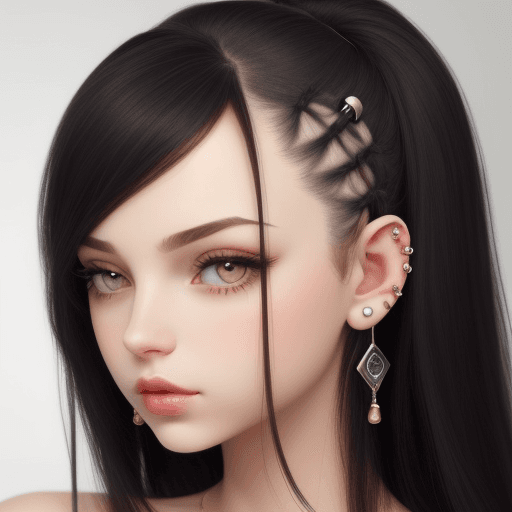 AI generated: cute, dominant, feminine, soft hair, piercings