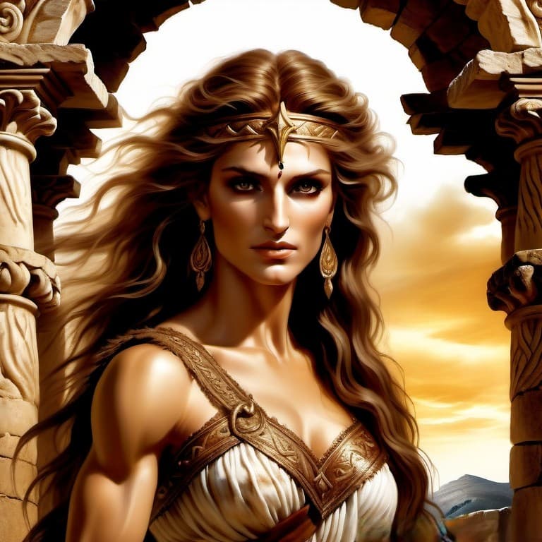 AI generated: A detailed portrait of a beautiful ancient greek goddess, from greek mythology origin, beautiful eye...