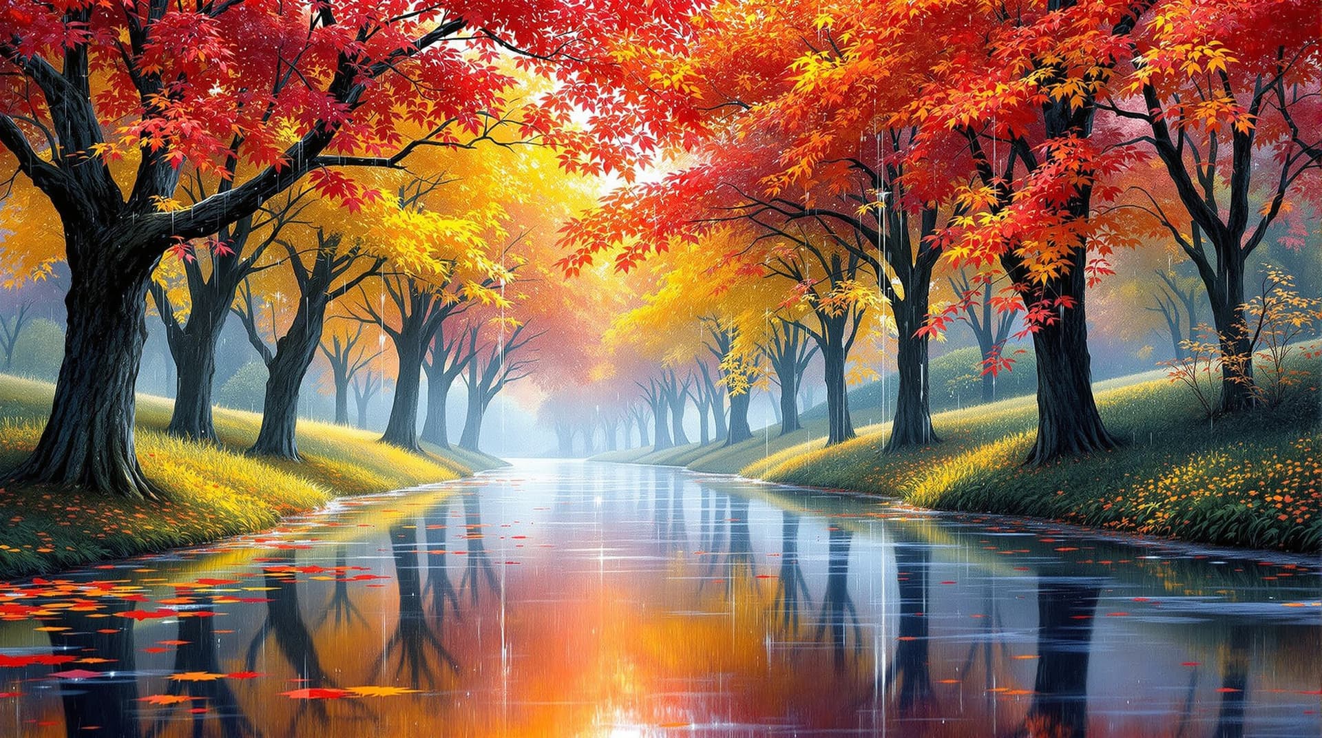 AI generated:  In a picturesque super   macro close up scene,depicted in terry redlin art  style, japanese mixed a...