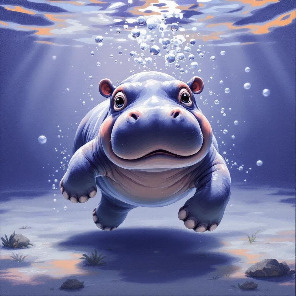 AI generated: An adorable acrylic- and oil painting of an extremely detailed and hyper-realistic cute happy baby h...