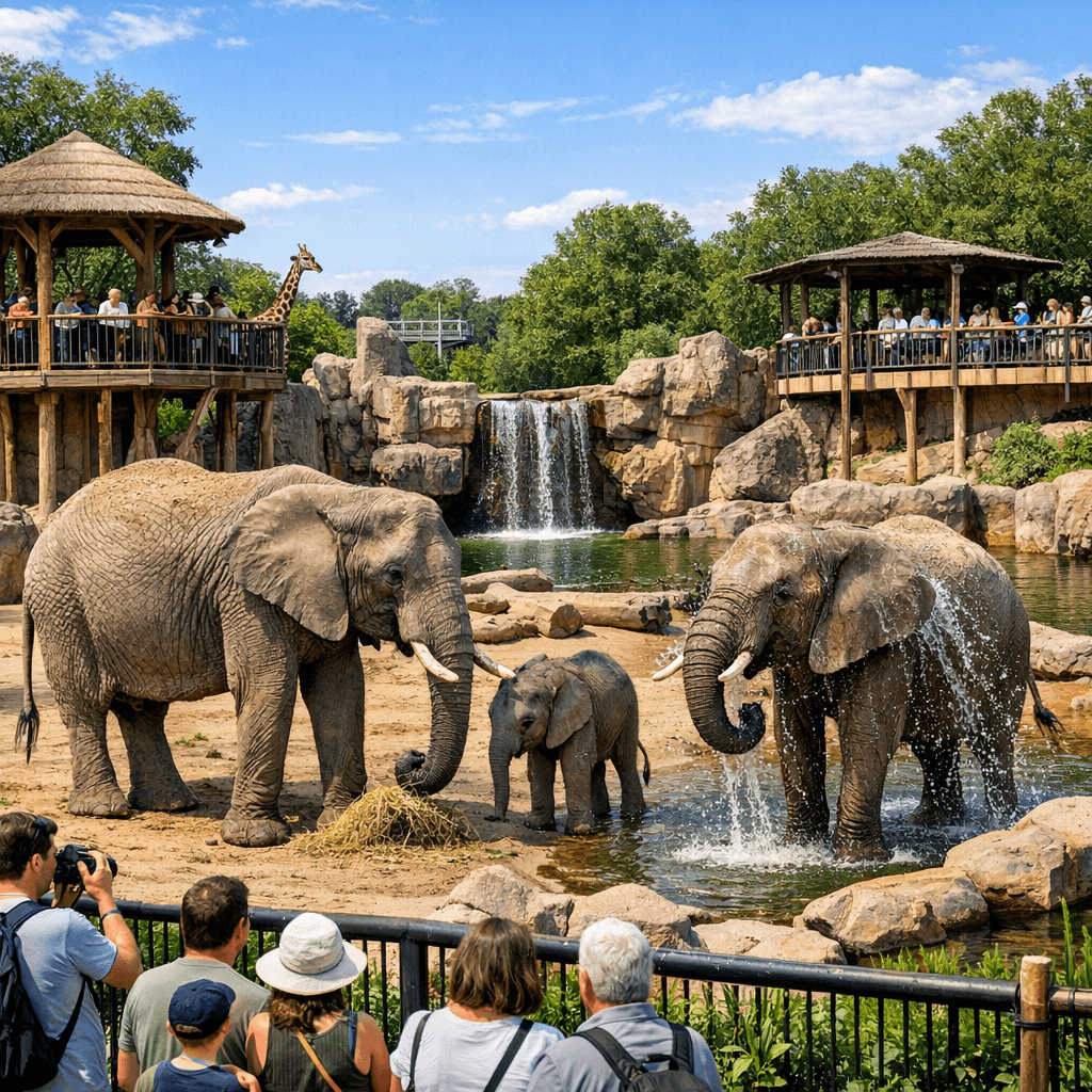 AI generated: zoo with elephants