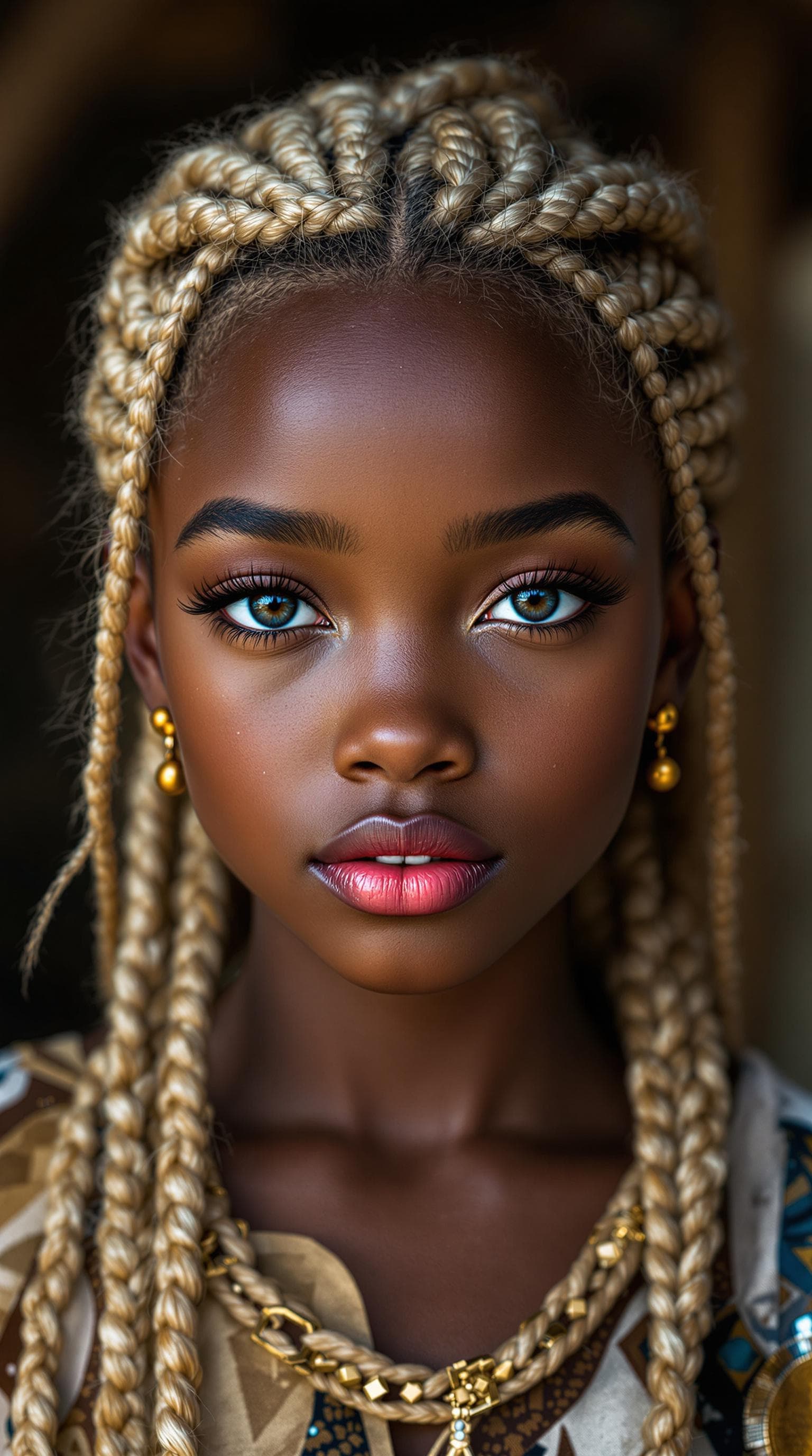 AI generated: a professional photo of a exceptionally beautiful girl in the world (age 10), (ten year old), Africa...