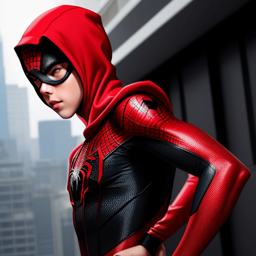 AI generated: justin bieber as spiderwoman
