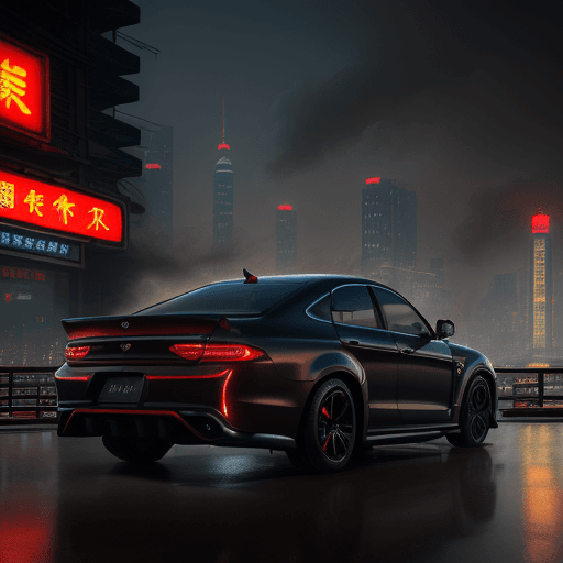 AI generated: A hyper-realistic, cinematic shot of China’s Lixiang L9 from a slightly elevated rear three-quarter ...