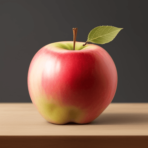 AI generated: Una manzana sobre una mesa