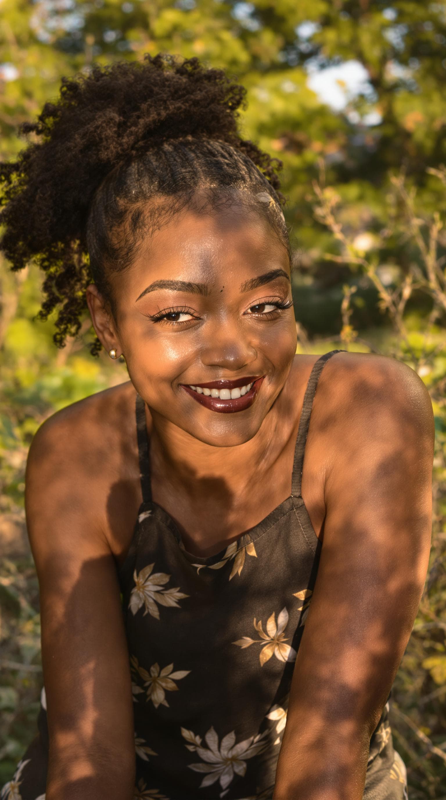 AI generated: a beautiful portrait of an attractive African American female model, 2020s style, fashion photograph...