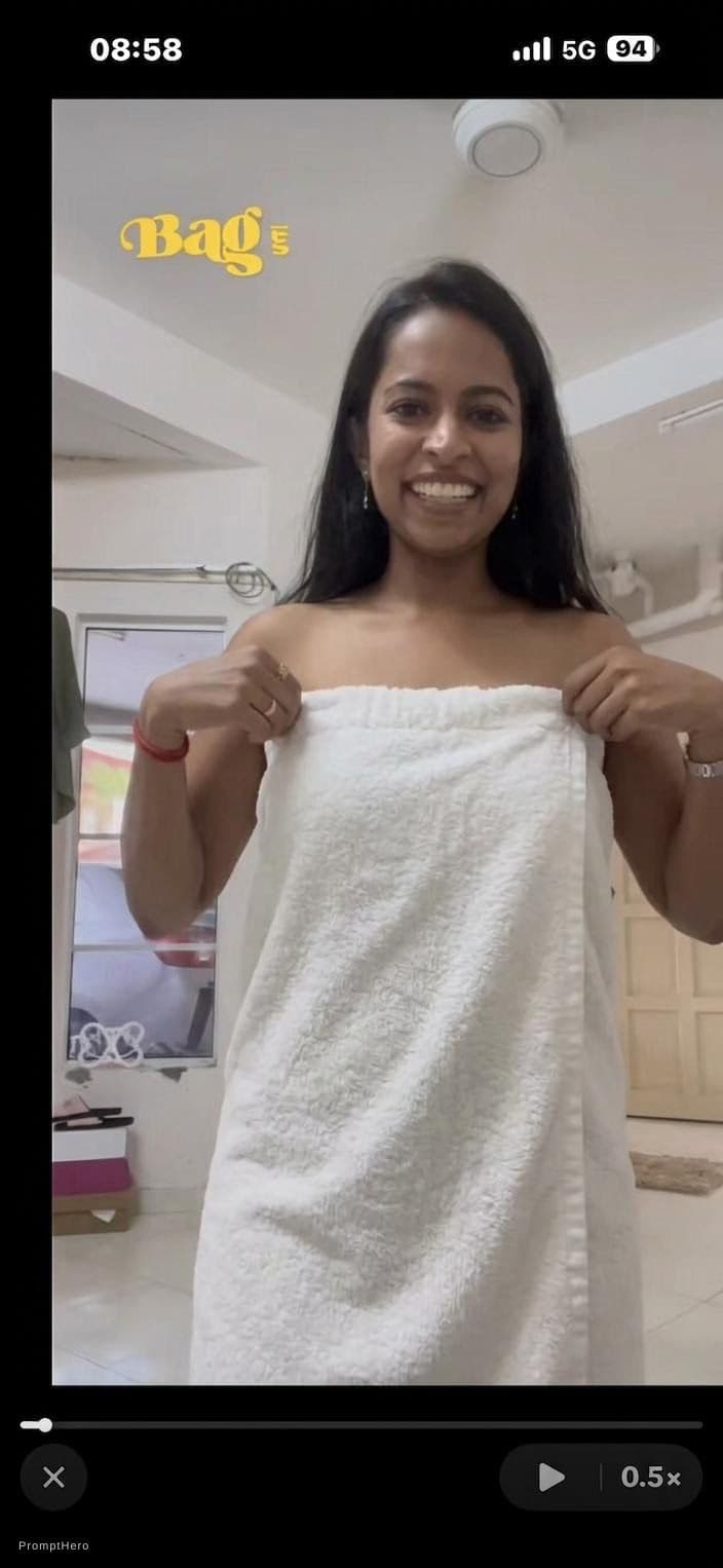 AI generated: Wearing towel wrap on body