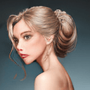 AI generated: An image of a woman offering a sophisticated over-the-shoulder look towards the viewer. Her body is ...